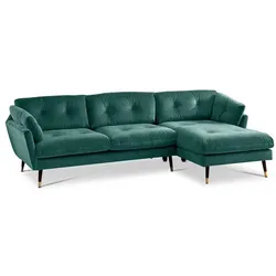 BOOOM Ecksofa Japan Stoff Blau, Grün Petrol