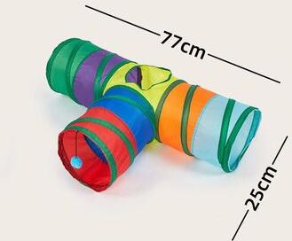 Inspired Living Collapsible Cat Tunnel Toy For Indoor Play And Exercise c