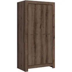 KLEIDERSCHRANK 2 Türen Adam Dunkles Holz
