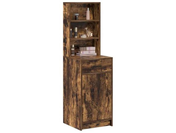 KTHLBRH Anrichte Eiche Rauchgrau 40 x 40,5 x 135 cm Holz mehrschichtig 1 Schublade, 1 Scharniertür, rechteckiges Design, modernes Wohnzimmer