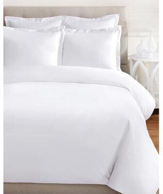 Melange Home Soild Crisp Percale Cotton Pleats Duvet Set