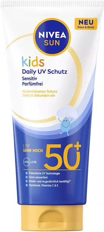 NIVEA SUN - Kids Daily UV Schutz Sensitiv Parfümfrei FPS 50+, 100  ml