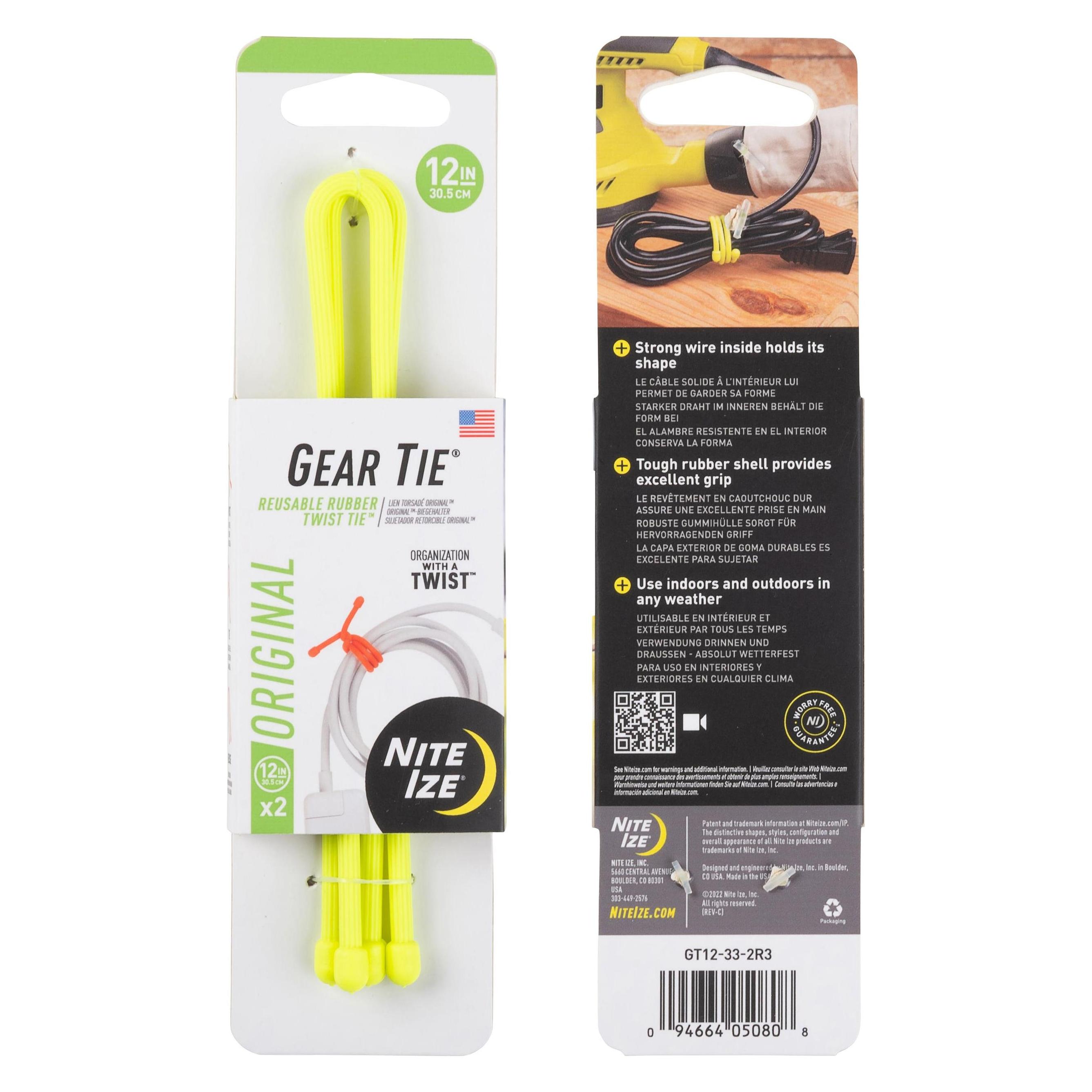 Nite Ize GearTie 12"/neongelb NEU (304.80 mm, 2 Stk.) (GT12-33-2R3)