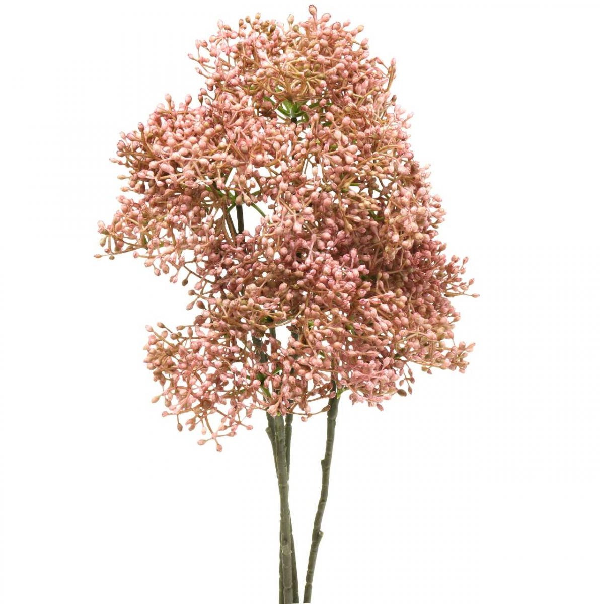 Viana Vlierbes kunstbloesemtak in kunstroze kleur, 52 cm, 4 stuks