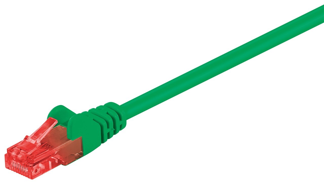 150x Goobay 95592 CAT 6 Patchkabel, U/UTP, Grün, 1,5 m - Kupferummanteltes Aluminiumkabel (CCA)