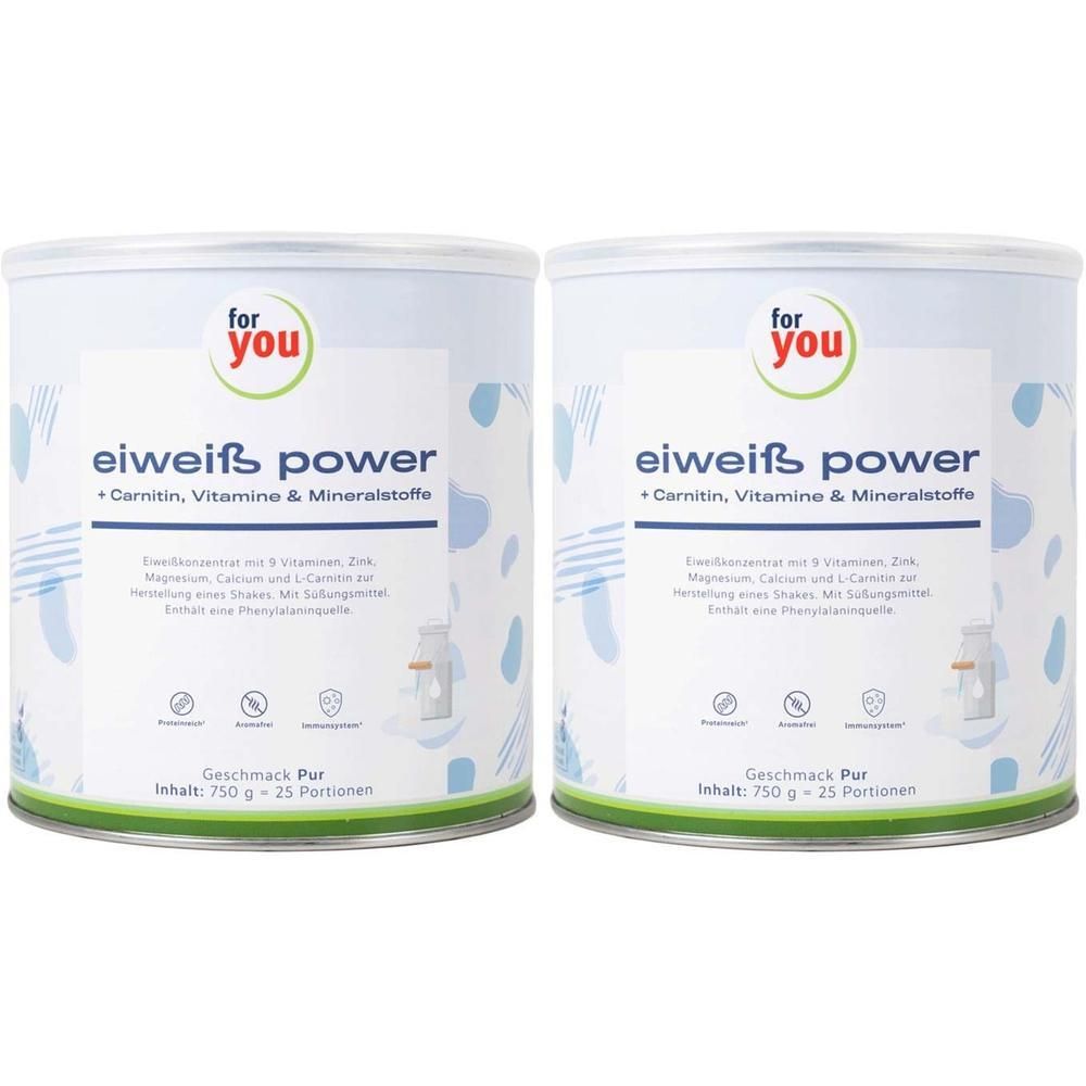 FOR YOU eiweiß power pur Pulver 2x 2x750 g