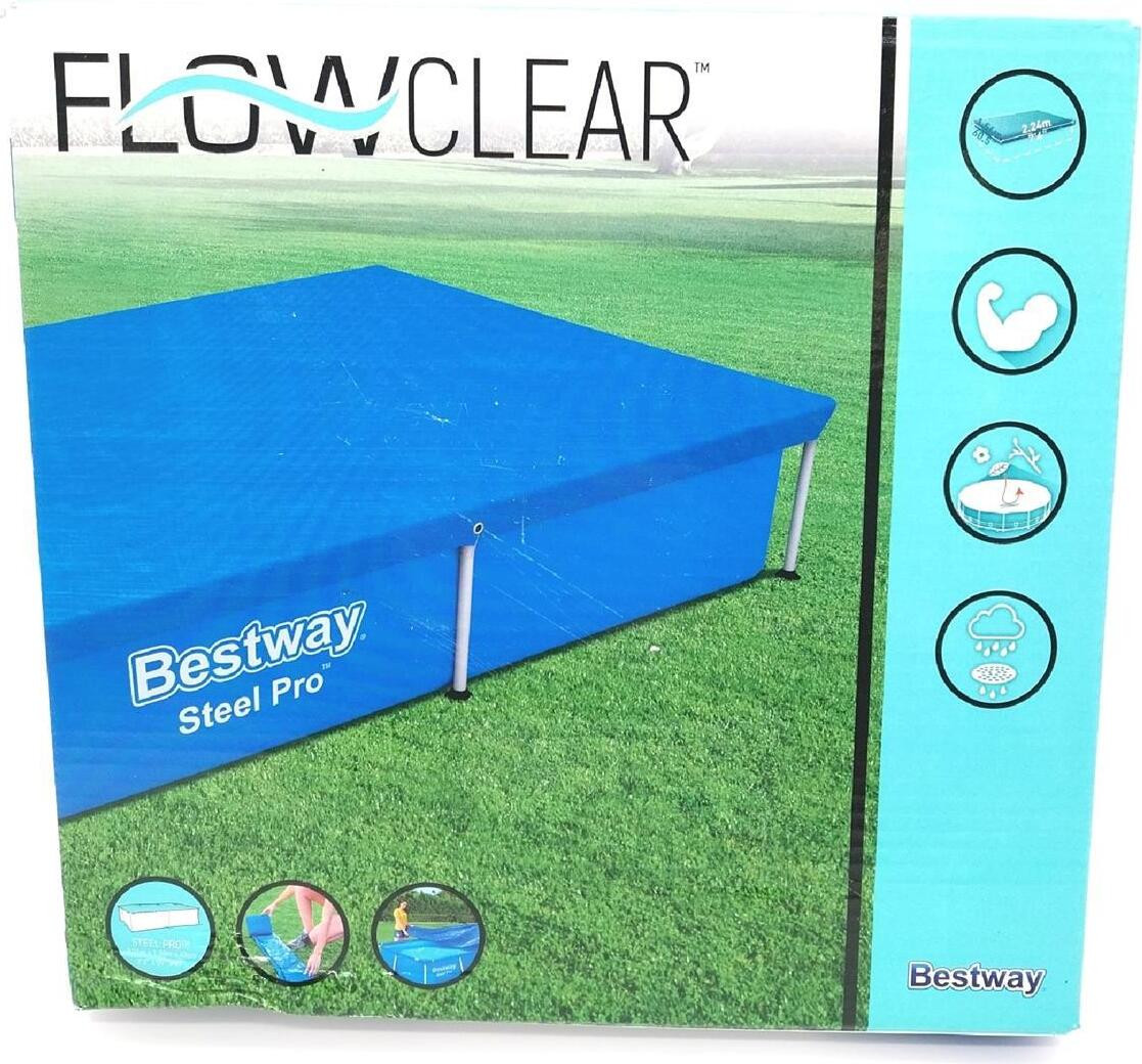 Bestway 58103 Overkapping voor rechthoekig zwembad, staal, 221 x 150 cm