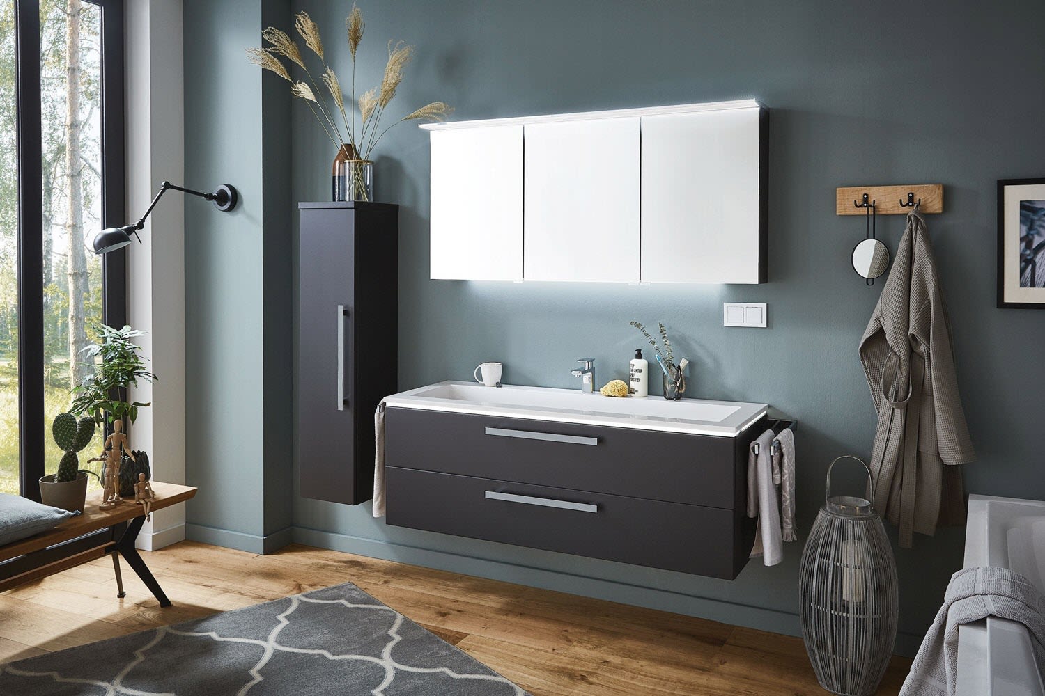 Puris Star Line Mineralguss Serie A Möbel-Waschtisch 140 cm ohne Hahnloch, Badkeramik, WME914E61oHL, weiß