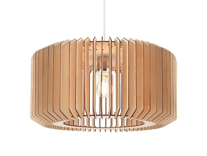 Pendelleuchte Asti 50 x 25cm Braun Linde, naturbelassen Holzwerkstoff E27