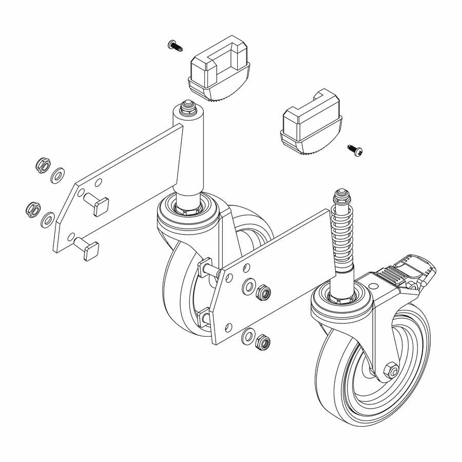 Munk Günzburger Steigtechnik MUNK Rollensatz antistatisch elektrisch ableitfähig für Artikelnummer 50204