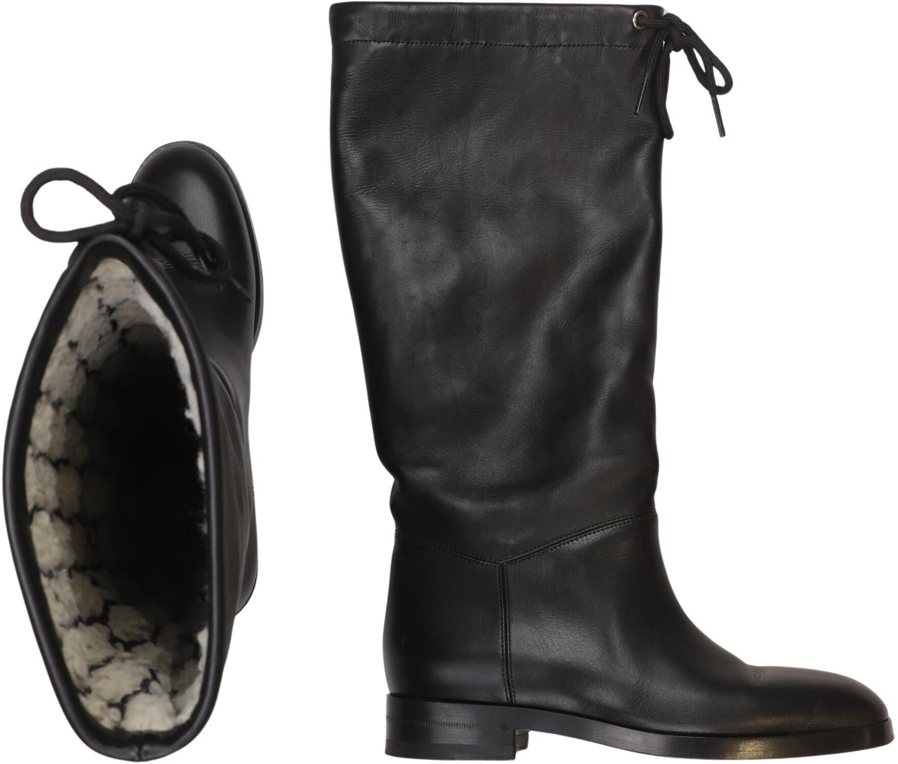 Gucci Damen Stiefel, Schwarz, Gr. EU 34.5, Leder - Second Hand