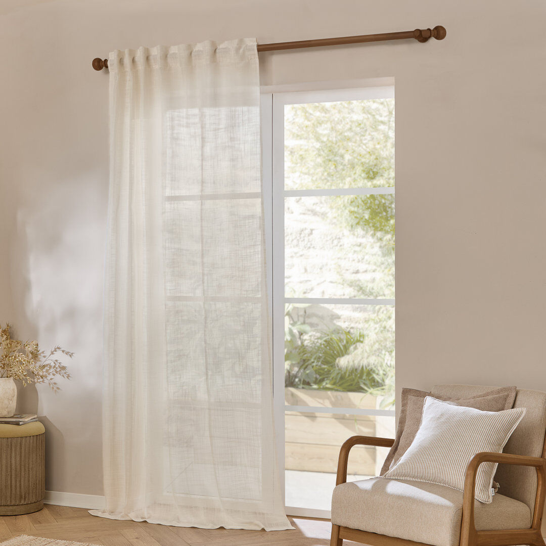 Yard Cirrus Sheer Single Curtain Panel Cream 250cm Width x 290cm Drop