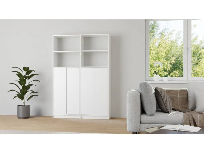 Schlichter Wohnzimmerschrank MDF Beschichtet MDF Weiß matt