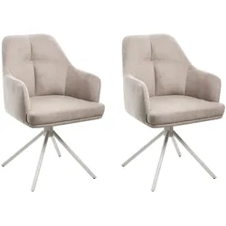 ESSZIMMERSTUHL 2er-Set Stoff Taupe Mira