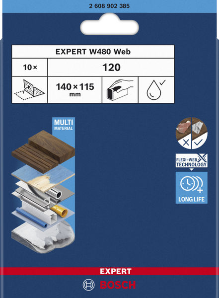 Bosch Schleifblatt ExW480 web, G120 2608902385
