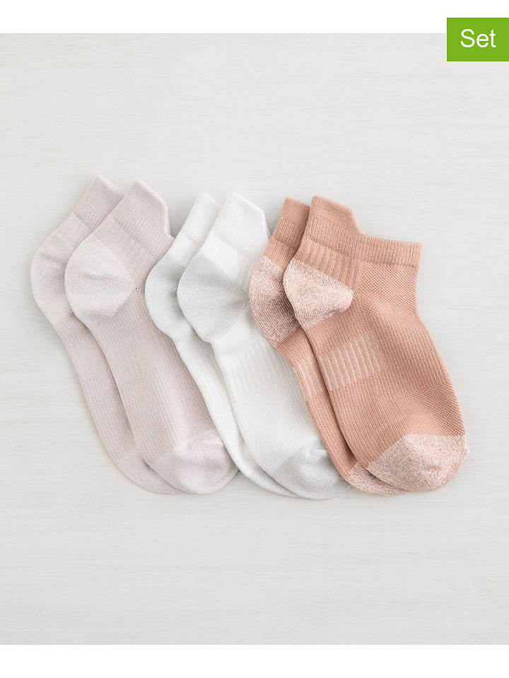 Lemon socks 3er-Set: Socken in Apricot/ Rosa - onesize