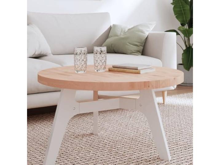 HEFZGDB Runde Massivholz Tischplatte Ø80x4 cm aus Buche - Stabile Tischplatte für Couchtisch und Möbelprojekte - Naturmaterial mit glatter Oberfläche, einfach zu reinigen