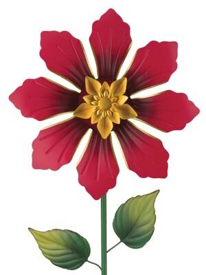 Regal Art and Gift Regal Art & Gift 36 Inch Flower Spinner Stake - Red