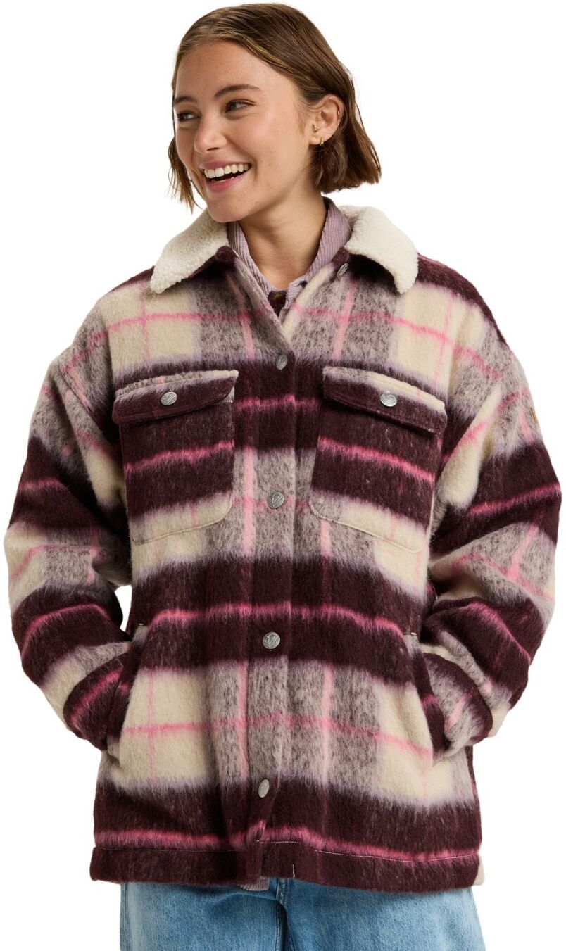 Outdoorjacke ROXY "Passage Of Time", Damen, Gr. XXL, bunt (parchment mariachi plaid), Obermaterial: 80% Polyester, 20% Wolle., Jacken Outdoorjacke