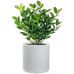 Runde, zylindrische Harzvase für Zimmer- und Gartenpflanzen, 36 x 35 cm, Design Modigliani White