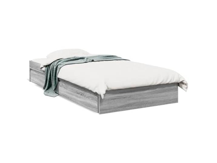 PUGYNBK Bett mit Schubladen, Grau, Sonoma, 90 x 200 cm Konstruktionsholz, robust, integrierte Aufbewahrung, Lattenrost im Lieferumfang enthalten