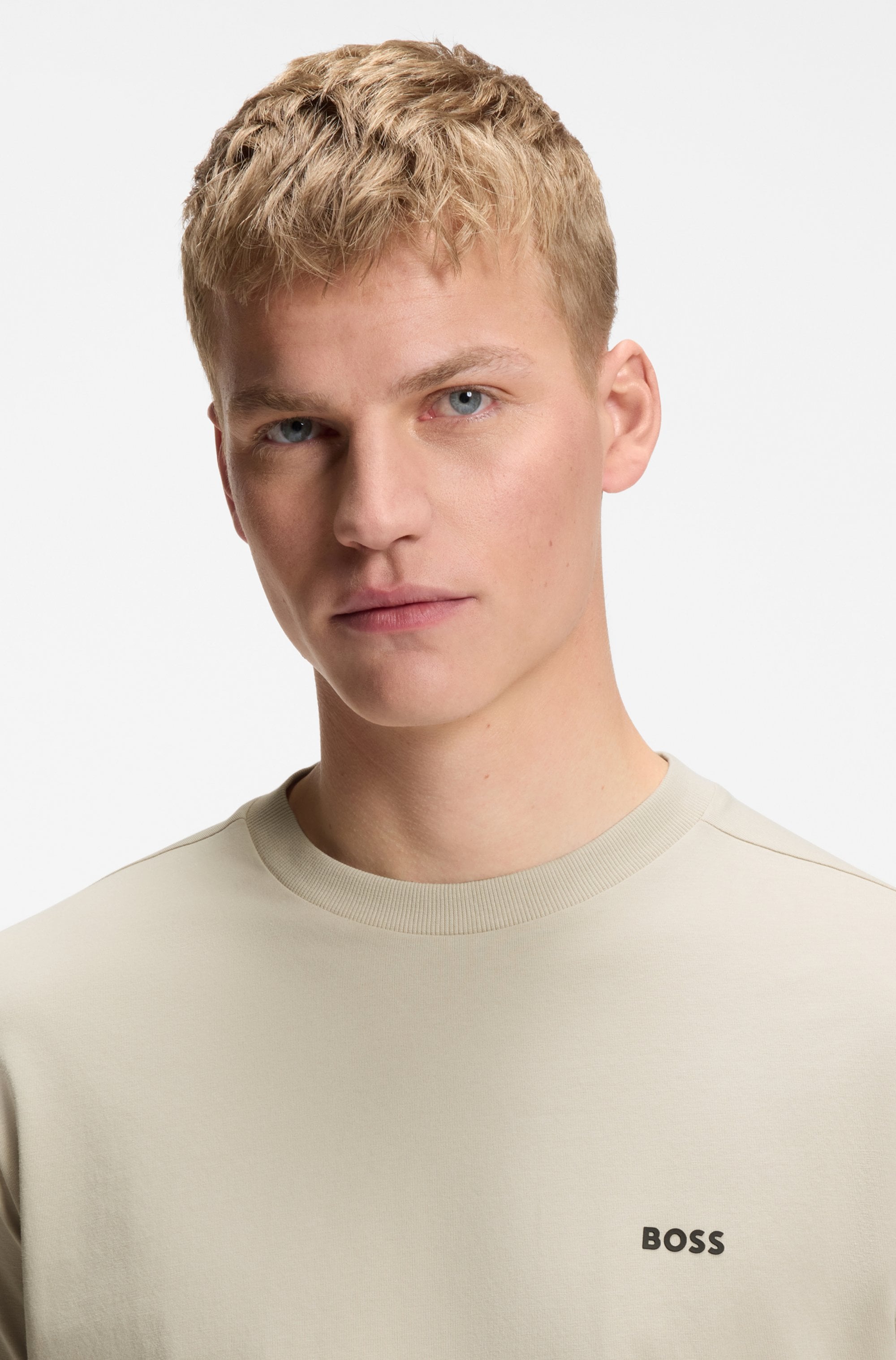 Boss GREEN "Tee Regular Fit" Stretch Jersey Cotton, Logo on Chest, Rundhals