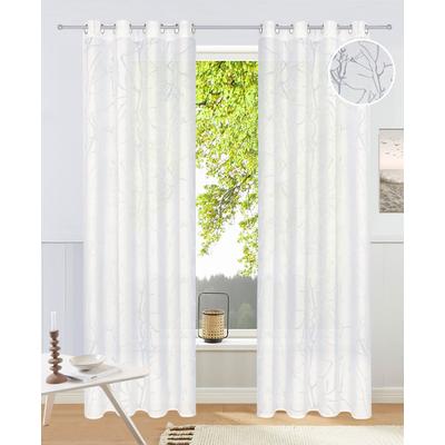 Gardine OTTO HOME "Anna, 1 Stück, halbtransparent, Äste-Motiv" Gr. 2, weiß, B:140cm H:175cm, Ausbrenner, Polyester, Viskose, Gardinen, Gardine, Bestseller, Äste-Motiv, Viskose, Polyester