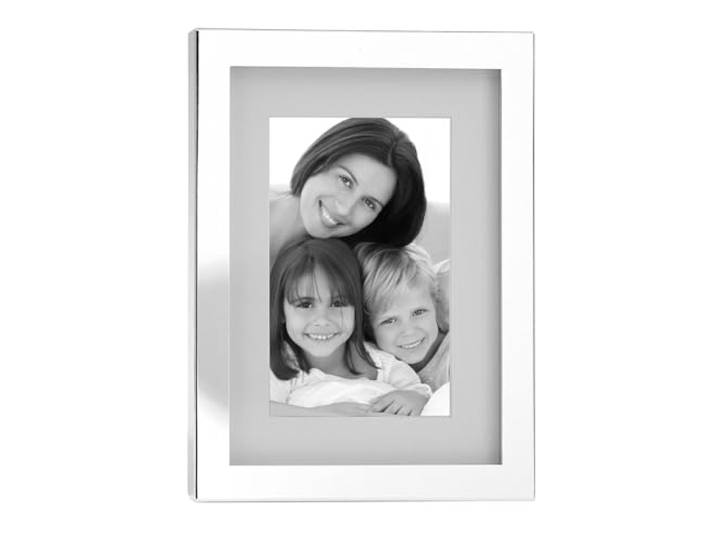 Fink Bilderrahmen 10x15 cm versilbert mit breiter Leiste & Passepartout - Fotorahmen für Wohnbereich, Büro und Wandgestaltung - dekorativer Rahmen für Erinnerungen, Porträtfotos und Geschenkideen