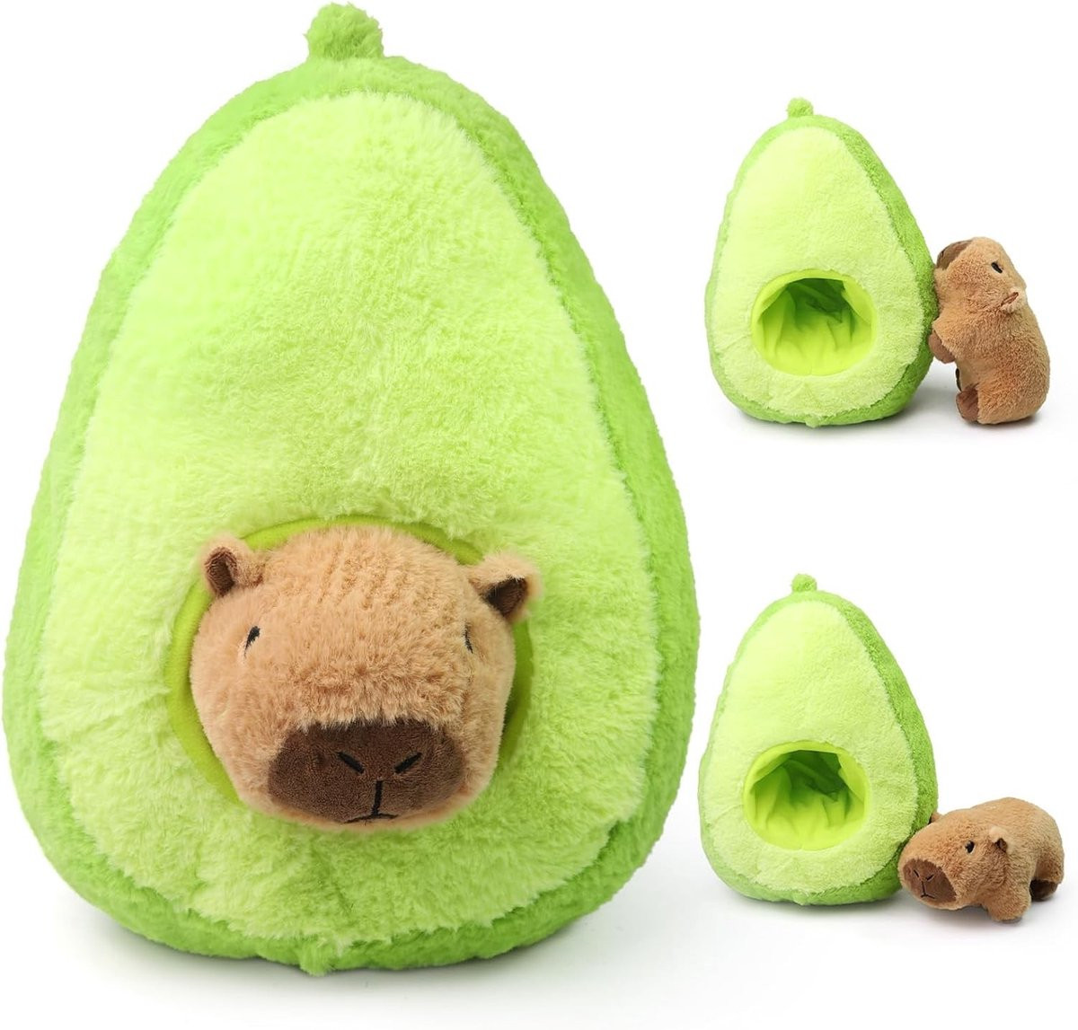 Schattige Avocado Capybara Pluche Knuffel voor Kinderen - 35 cm