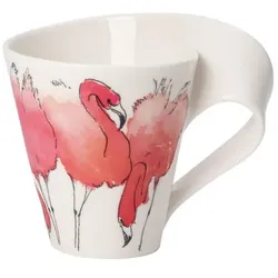 BECHER MIT HENKEL NewWave Caffè weiß-rosa 300 ml
