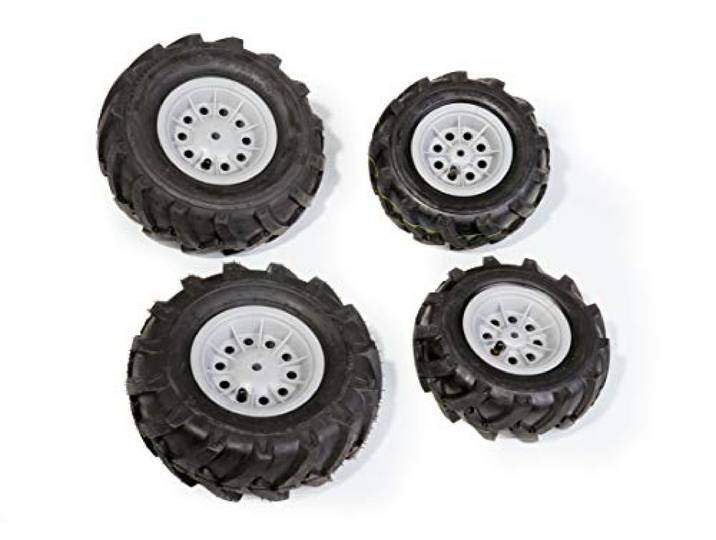 Rolly Toys 40 984 6 rollyTrac Air Tyres Luftbereifung (für RollyToys Fahrzeuge, Felge silber, Größen: 2x 325x110 / 2x 260x95) 409846
