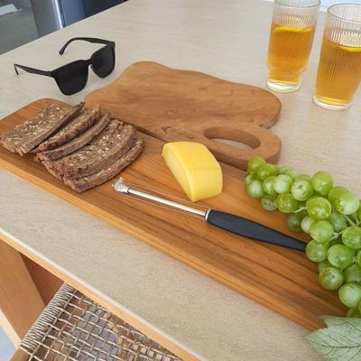 "Nordic Teak 24"" Natural Charcuterie/Cutting Board - Natural"