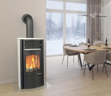 Rotheigner Kaminofen Bern Kalkstein Stahl schwarz 7 kW