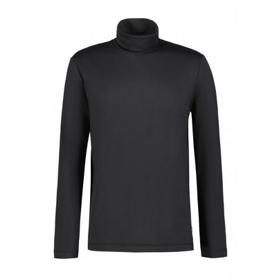 Rollkragenpullover LUHTA "Luhta Pulli Finnoo", Herren, Gr. M, schwarz, Stoff, 95% Baumwolle, 5% Elasthan, normal, hoch geschlossener Ausschnitt, Pullover Rollkragenpullover