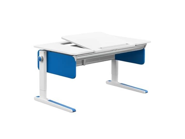 Moll Champion Center Up Kinderschreibtisch höhenverstellbar mitwachsend & ergonomisch mit geteilter, neigbarer Tischplatte & gerundeten Ecken ideal für Schulkinder Made in Germany