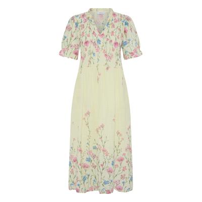 Midikleid SORBET "SORBET Kleid SBXALEXA", Damen, Gr. LXL, Normalgrößen, gelb (flan), Kleider Midikleid