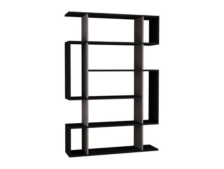 CALICOSY - Etagère bibliothèque H161 cm - MITO - Gris anthracite/ marron