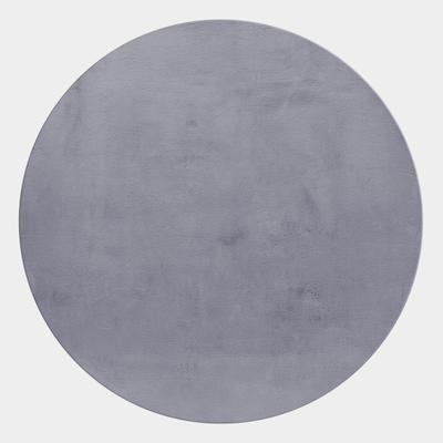 Hochflor-Teppich AYYILDIZ TEPPICHE "POUFFY 5100 , auch als Läufer und Rund", grau, H:20mm Ø:200cm, Polyester, Teppiche, Läufer, weicher glatter Softflor, Kaninchen Fell Haptik, waschbar
