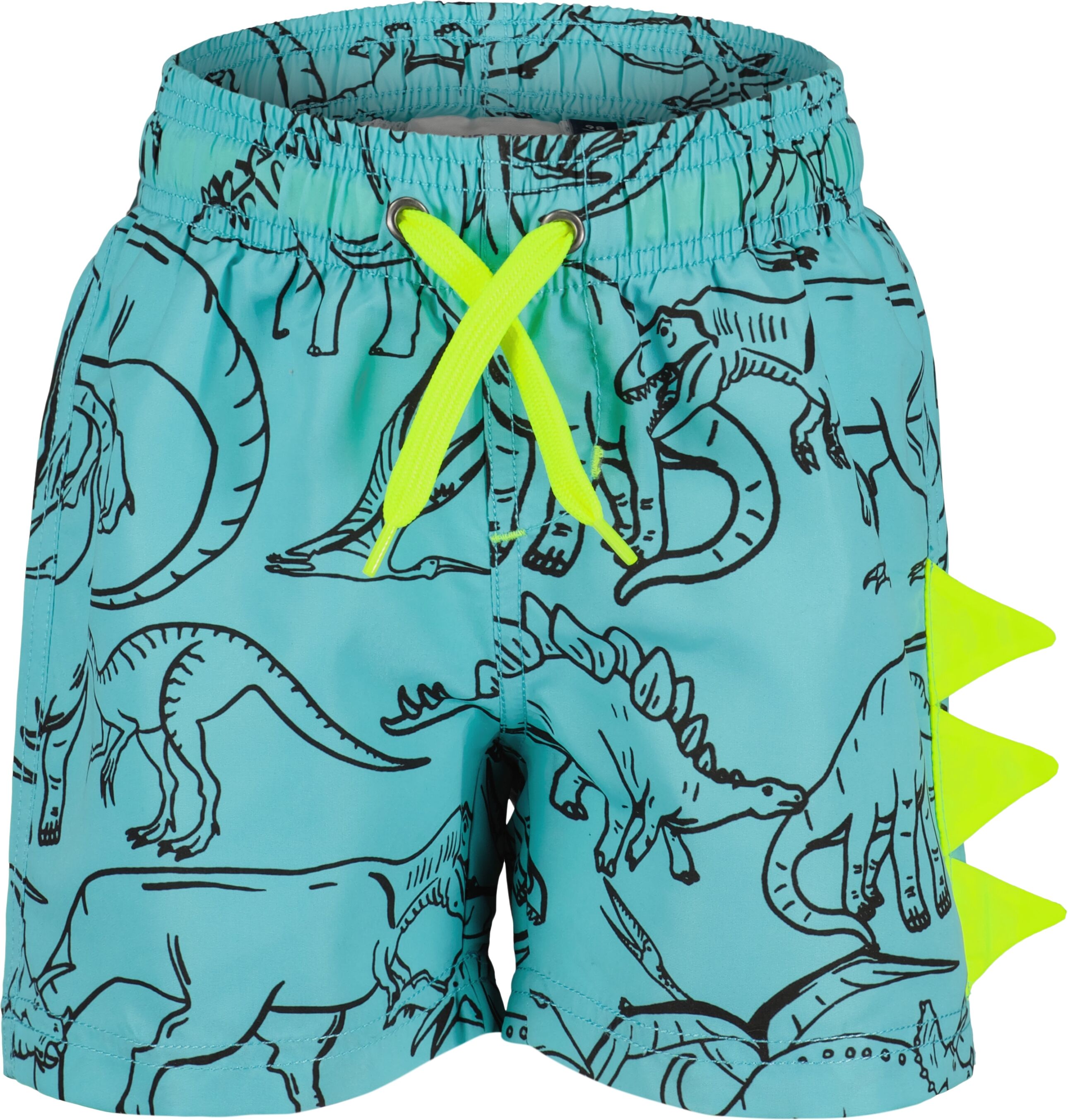 Badeshorts BLUE SEVEN, Mädchen, Gr. 92 (98), N-Gr, blau (cyan), Web, Polyester, bedruckt, kontrastfarbene Details, Badehosen Badeshorts, Sport- und Beach-Bermudas cyan 92 (98), N-Gr