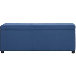 vidaXL Bank mit Staufach 116 cm Blau Polyester