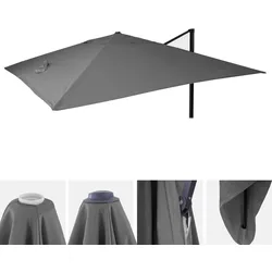 Ersatz-Bezug für Luxus-Ampelschirm MCW-A96, Sonnenschirmbezug Ersatzbezug, 3x3m (Ø4,24m) Polyester ~ anthrazit