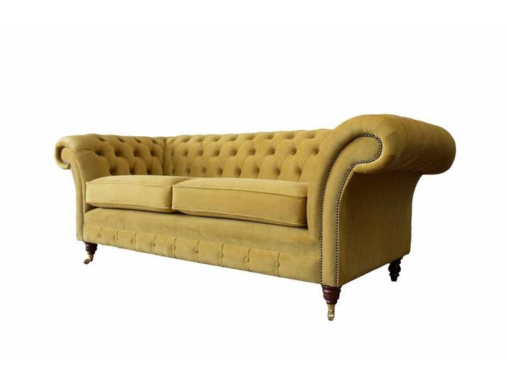 JVmoebel Chesterfield-Sofa Luxus Sofa aus Stoff im eleganten Design, Made in Europa