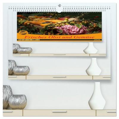 Frisches Obst und Gemüse (hochwertiger Premium Wandkalender 2026 DIN A2 quer), Kunstdruck in Hochglanz