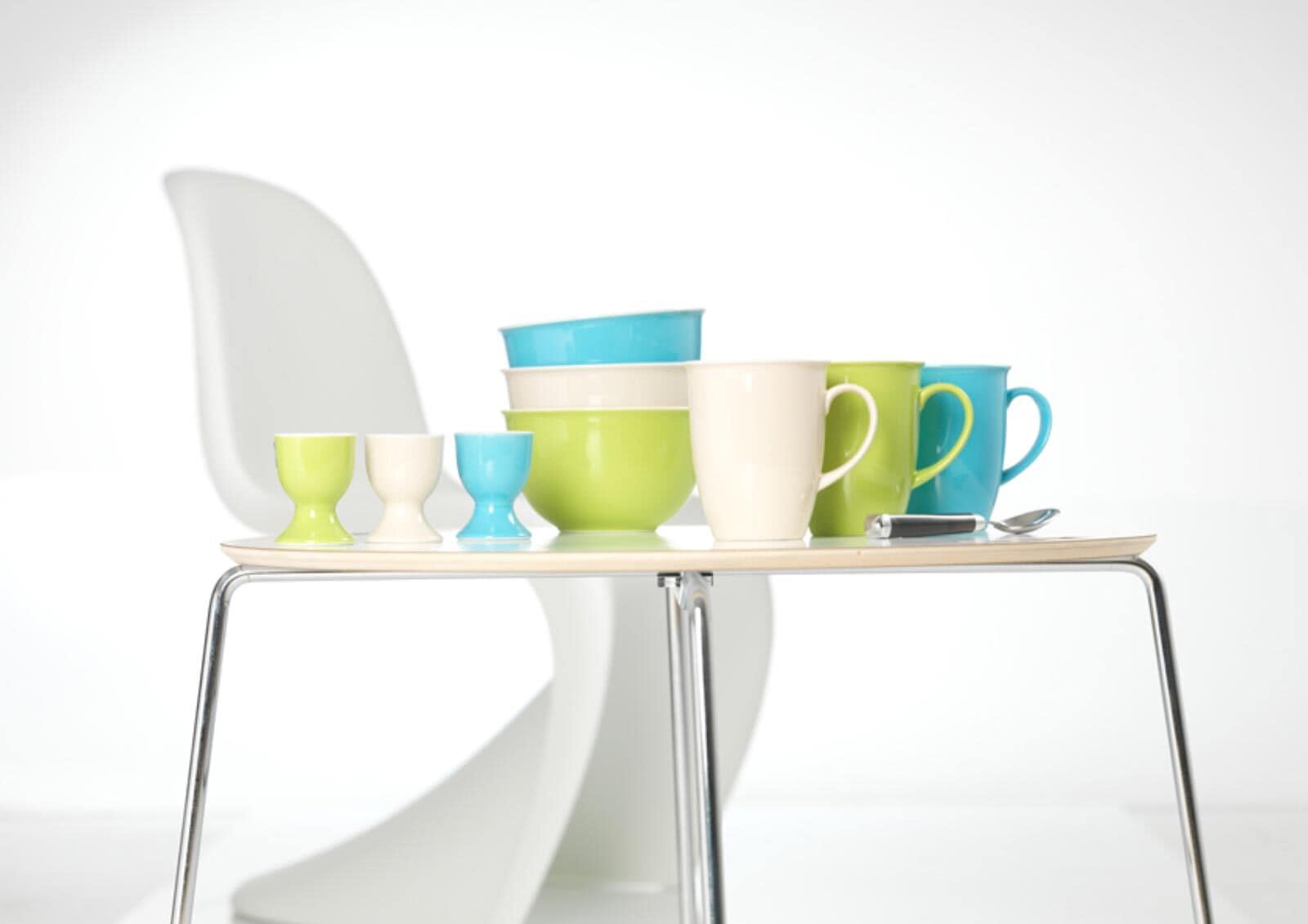Eierbecher RITZENHOFF & BREKER "Eierbecher Doppio ø 5 cm 6er Set", grün, Porzellan, Eierbecher, Eierbecher