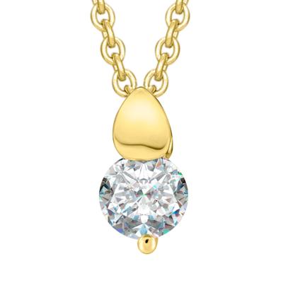 Kette mit Anhänger ONE ELEMENT "Zirkonia Anhänger aus 333 Gelbgold", gold, Halsketten, Damen, Gelbgold 333, Feine Gestaltung – ein Sinnbild mit ruhiger Eleganz
