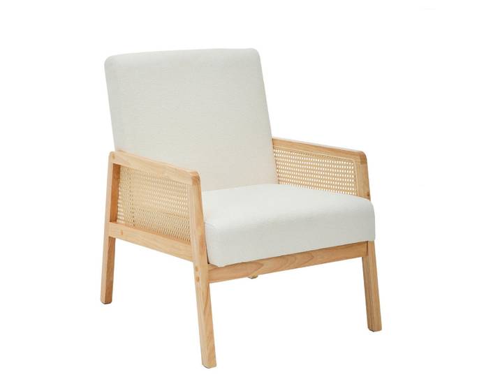 Livetastic Rattansessel Wiener Geflecht, Weiß, Kunststoff, Kiefer, massiv, Wiener Geflecht, konisch, 68x85x77.5 cm, Gartenmöbel, Gartensessel