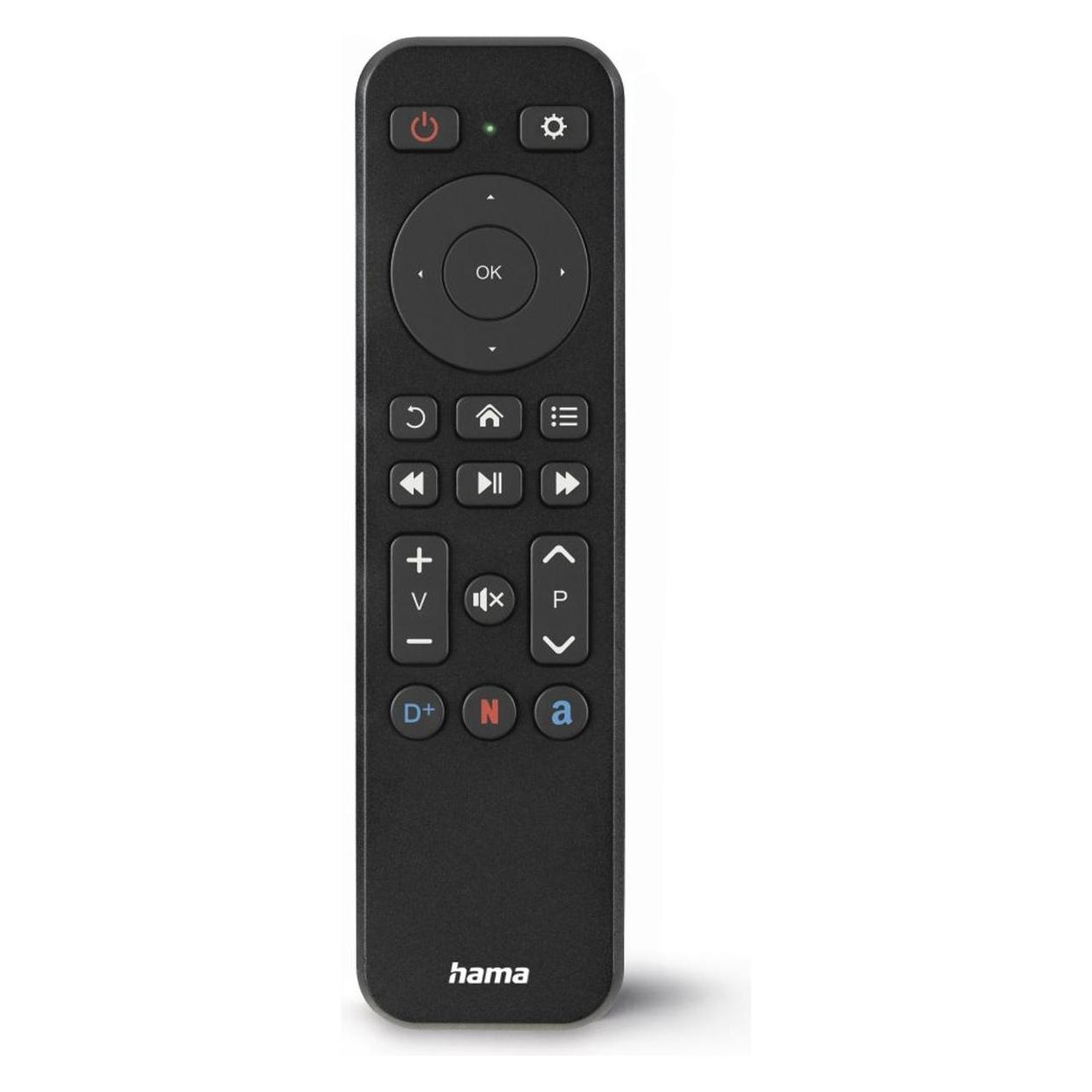 Hama Fernbedienung, f. TV + Button Netflix, Prime Video, Disney+, programmierbar (Universal Fernbedienung, Infrarot) (00221050)