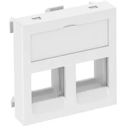 OBO 6119280 Datentechnikträger für 2 Anschlussmodule Typ C 45x45mm Polycarbonat reinweiß RAL 9010 DTG-02C RW1