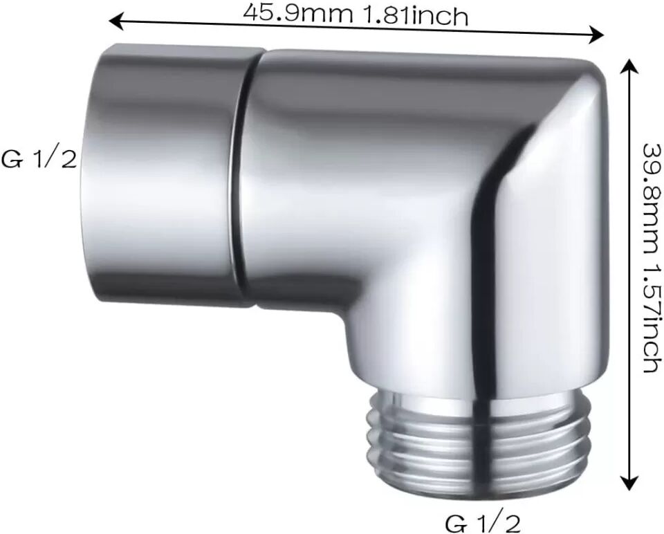 INF 90° Duschkopfadapter, Winkelstück aus Messing für Sanitärinstallationen