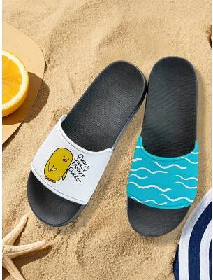 LightInthebox Men's Duck-printed Slide Sandals – Laid - Back Cool Style for Men in Summer Beach Trips, Barbecues Casual Outdoor Gatherings